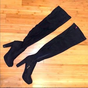 Black over the knee thigh high boots